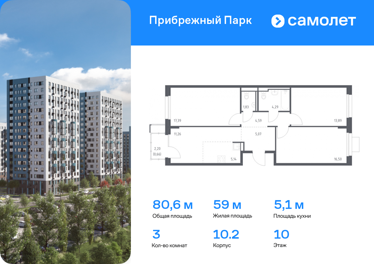 Квартира на продажу в Яме, жилой комплекс Прибрежный Парк, 10.2 фото №0