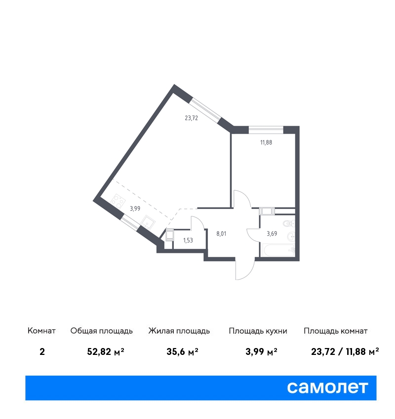 Продам квартиру в Москве по адресу жилой комплекс Квартал Румянцево, к2, площадь 5282 квм Недвижимость Москва (Россия) Продается 1-комн